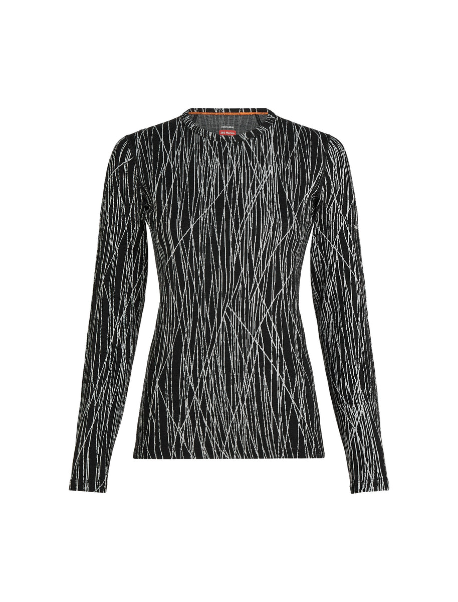 Icebreaker Women Merino 260 Vertex Long Sleeve Crewe Delta Lines
