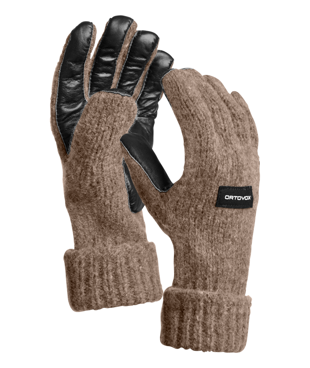gewalkte handschuhe Walkhandschuh Ortovox Swisswool Classic Glove Leather – Merino-Store.com