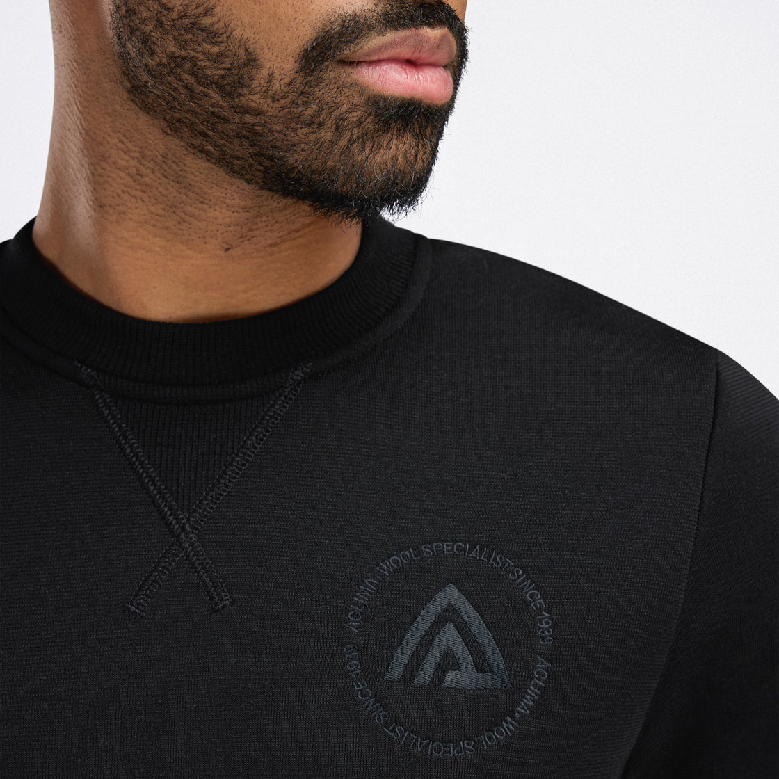 Col rond en laine polaire pour hommes