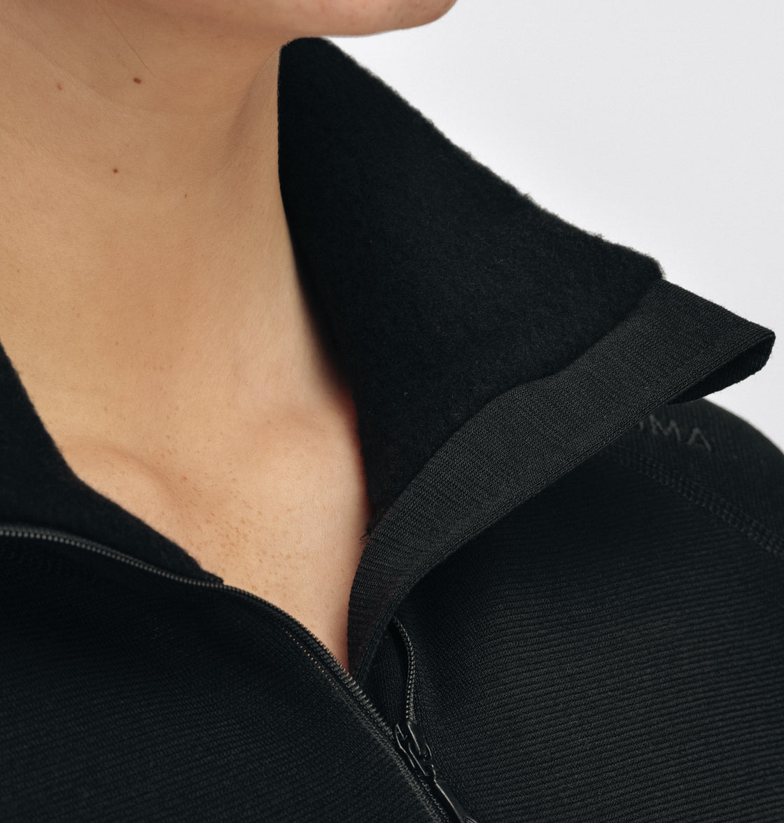 Merino Fleecewool Polo Zip Womens