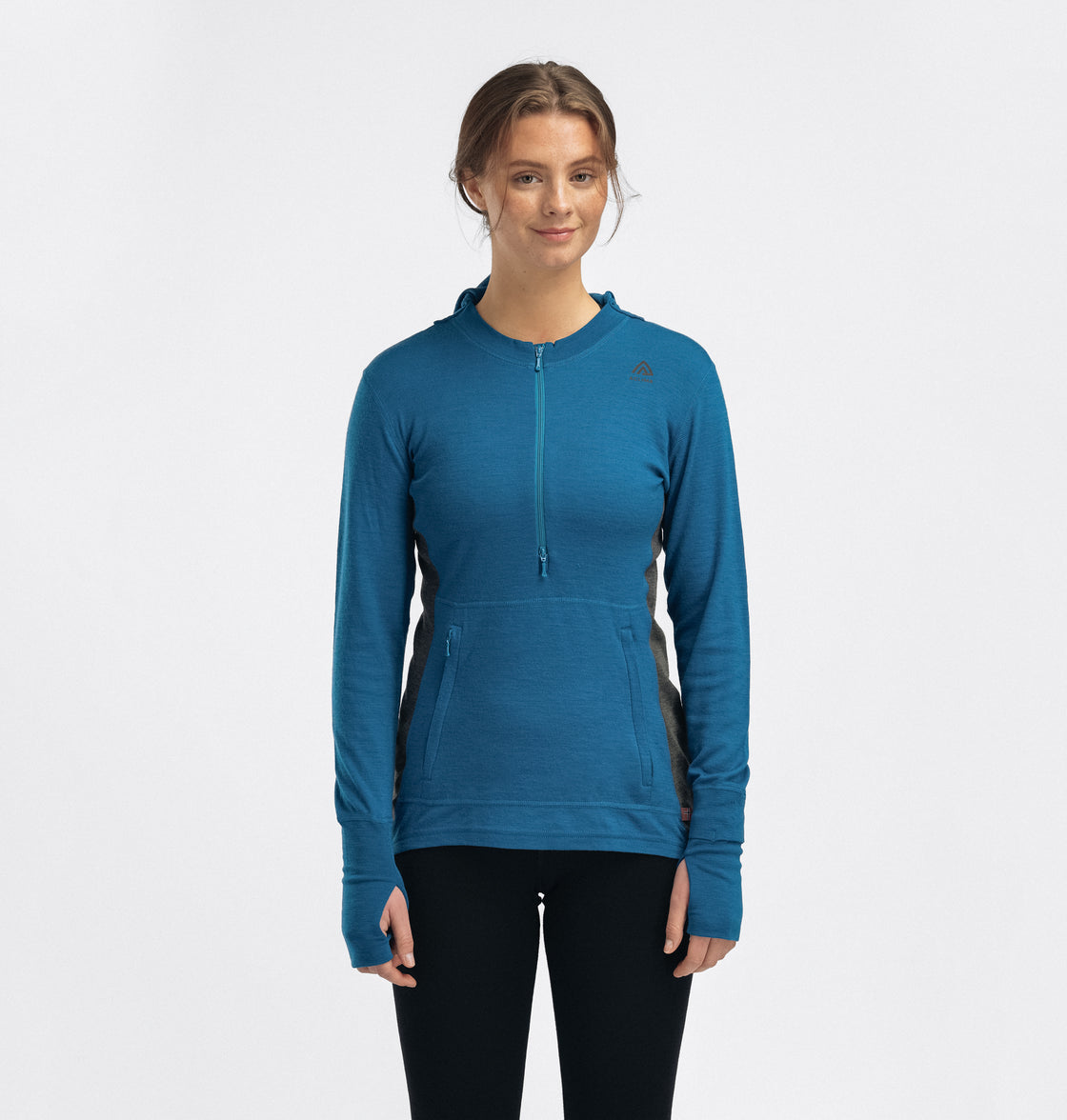 Pull chaud à capuche en laine avec zip ♀