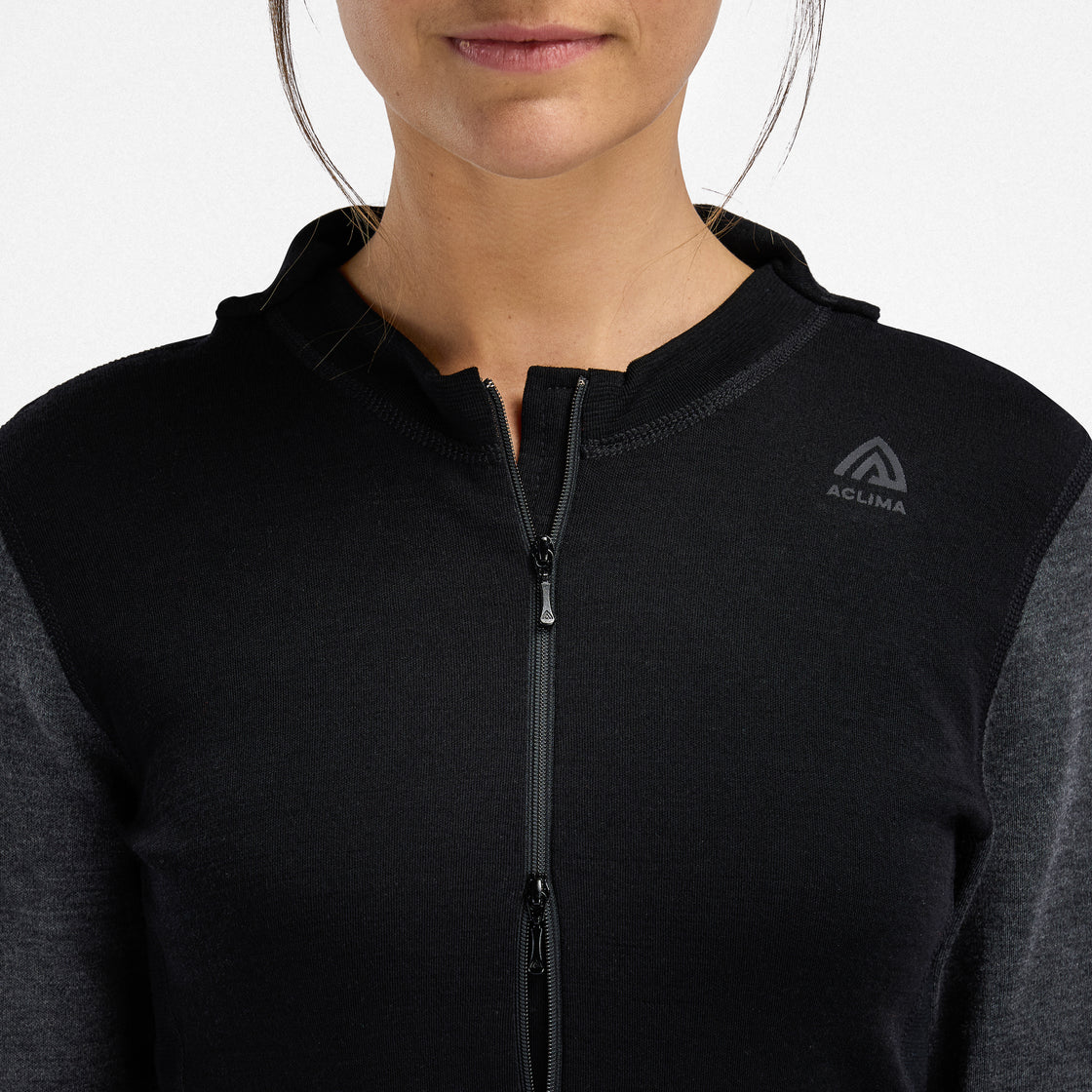 Pull chaud à capuche en laine avec zip ♀