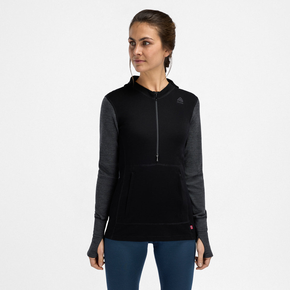 Pull chaud à capuche en laine avec zip ♀