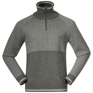 Alvdal laine mérinos demi-zip hommes