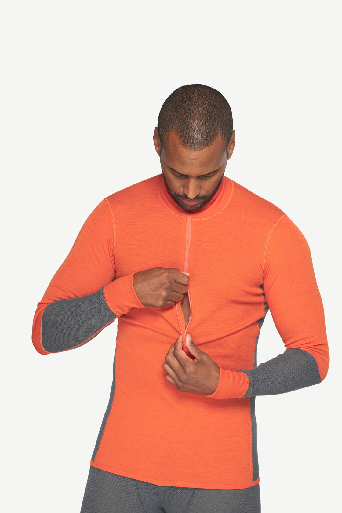 Merino Wool Mesh Half Zip Neck ♂ 190