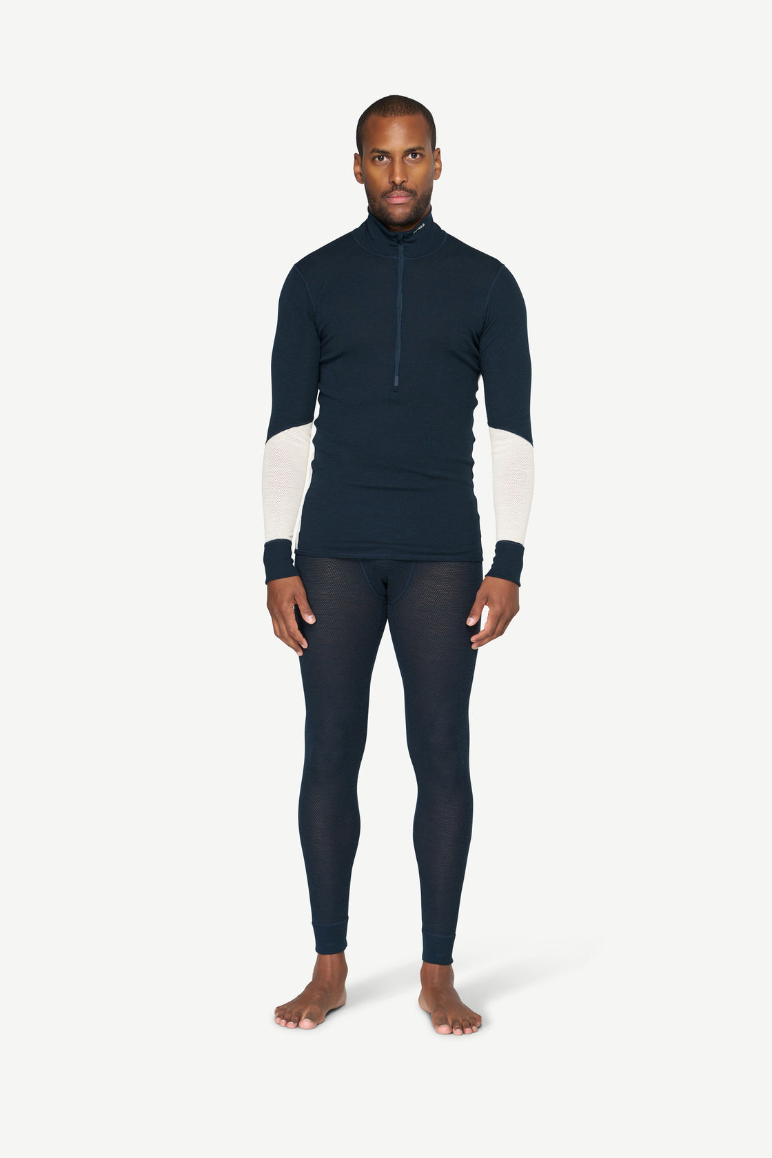 Merino Wool Mesh Half Zip Neck ♂ 190