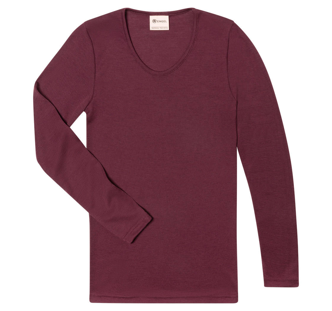 Damen Merino-Seide Shirt mit langem Arm