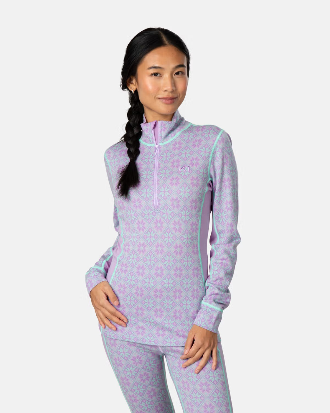 Rose Merino Long Sleeve Half Zip 240 ♀