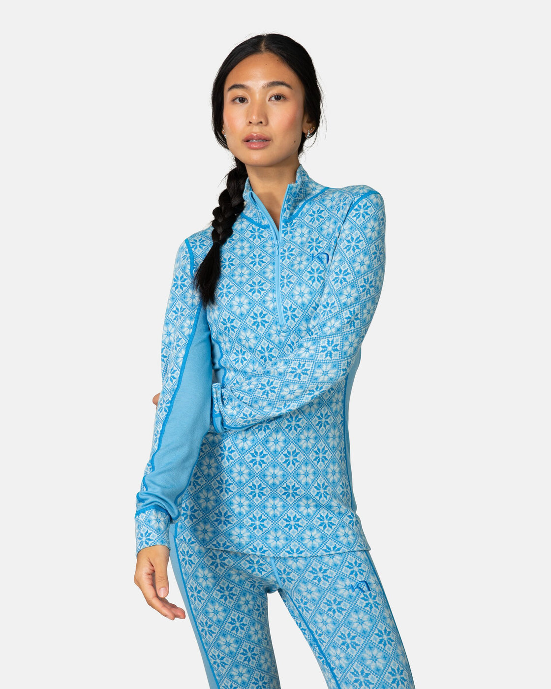 Rose Merino Long Sleeve Half Zip 240 ♀