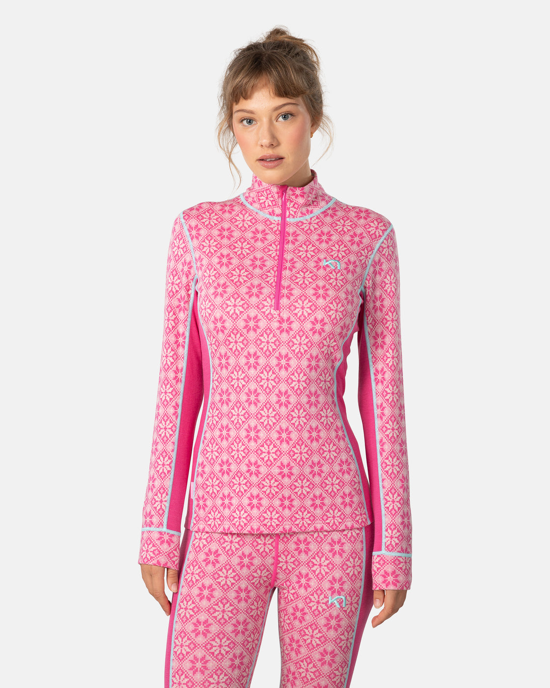 Rose Merino Long Sleeve Half Zip 240 ♀