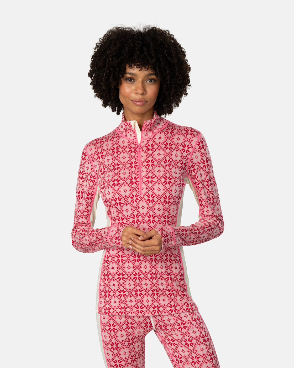 Rose Merino Long Sleeve Half Zip 240 ♀