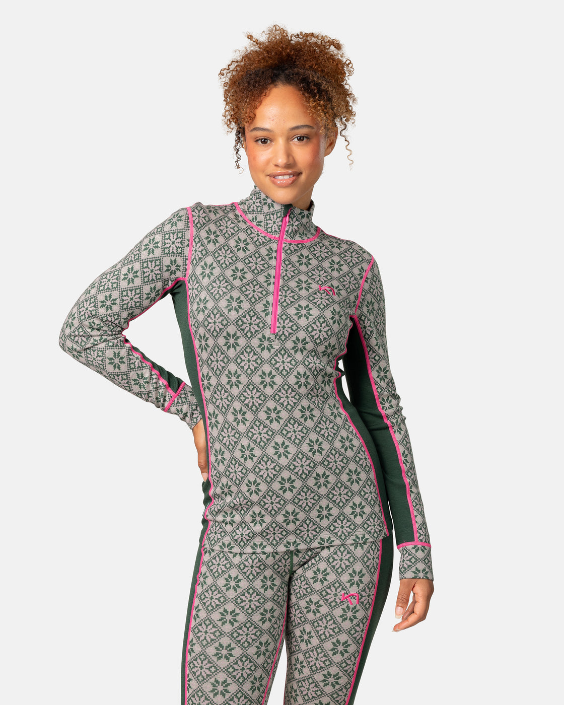 Rose Merino Long Sleeve Half Zip 240 ♀