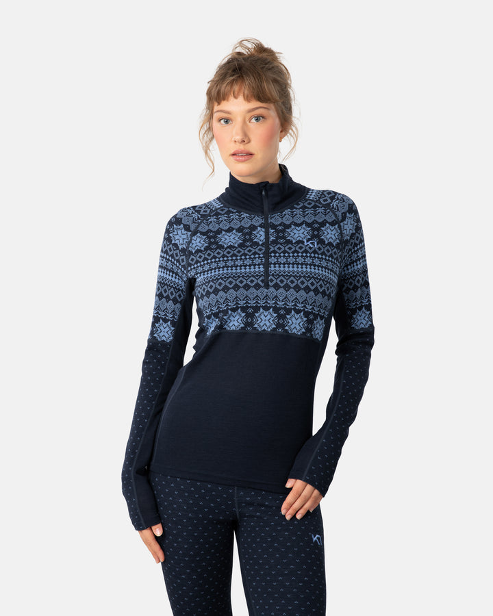 Top Kari Traa Femme - Mélange Modal Et Laine - Bleu - Taille XS - Très Bon état