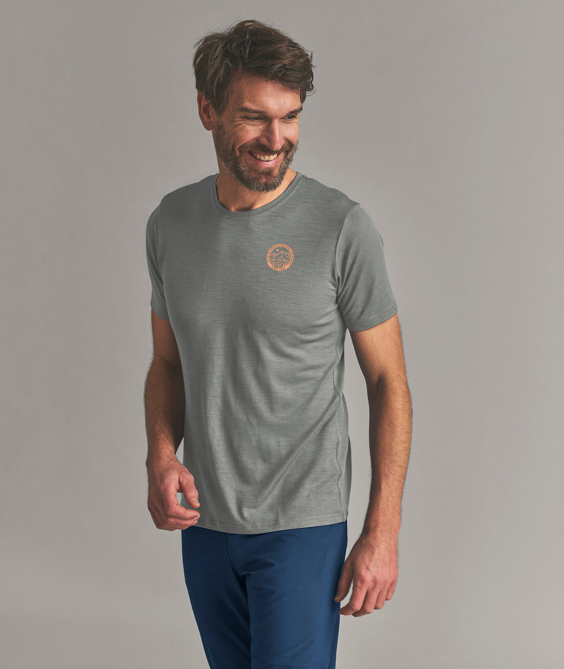 185 Merino Mountain Badge T-Shirt Herren