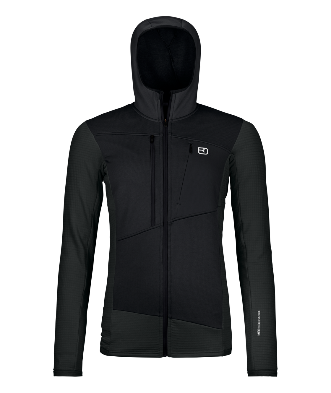 Sweat à capuche en polaire mérinos Grid Femme