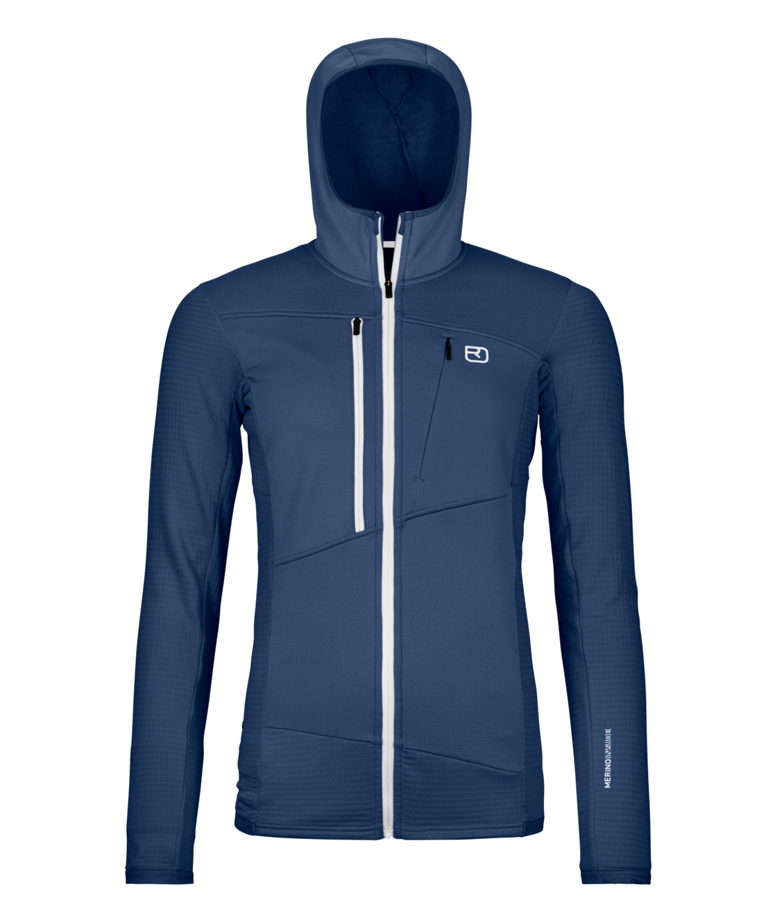 Merino Fleece Grid Hoody Damen