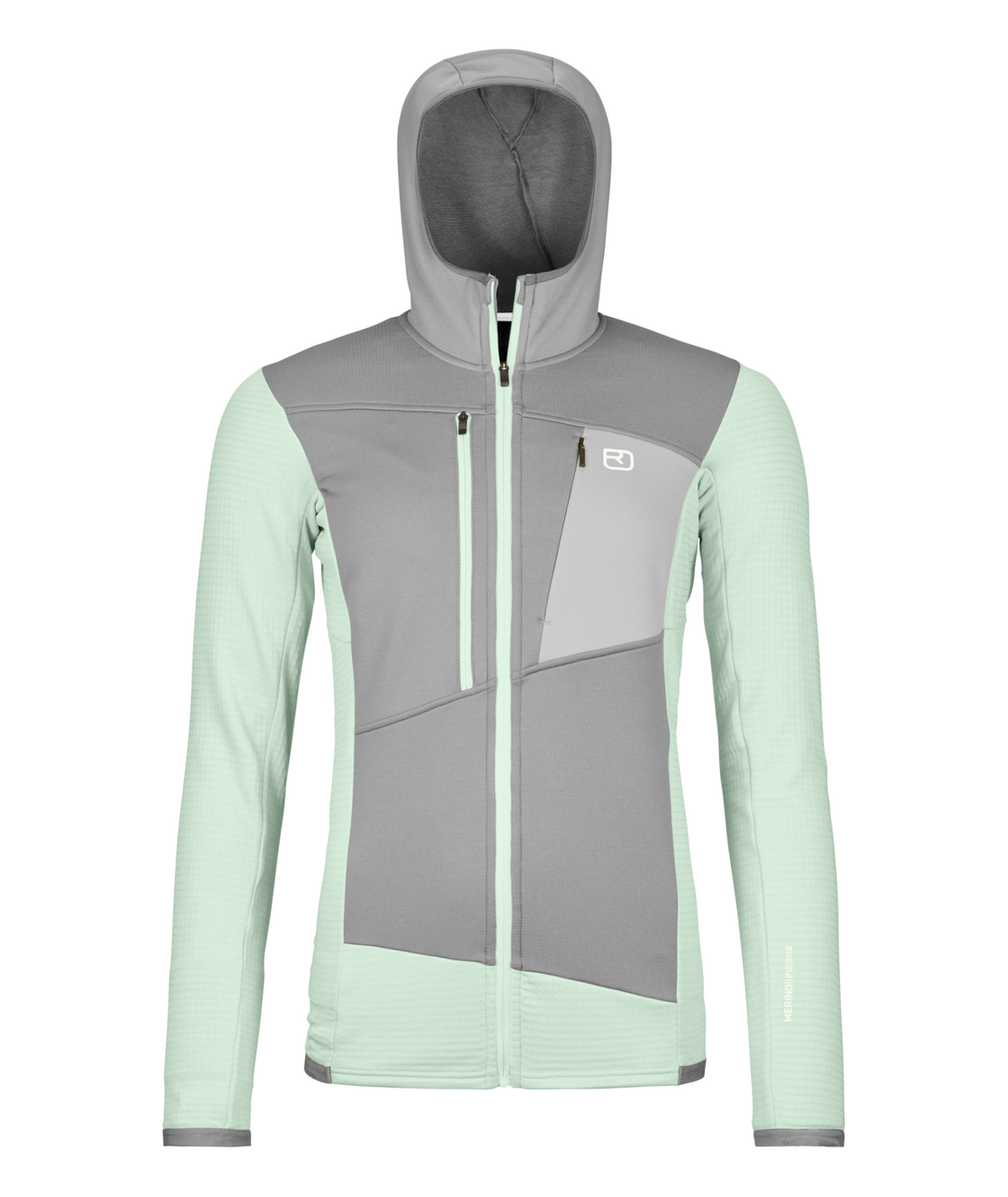 Merino Fleece Grid Hoody Damen