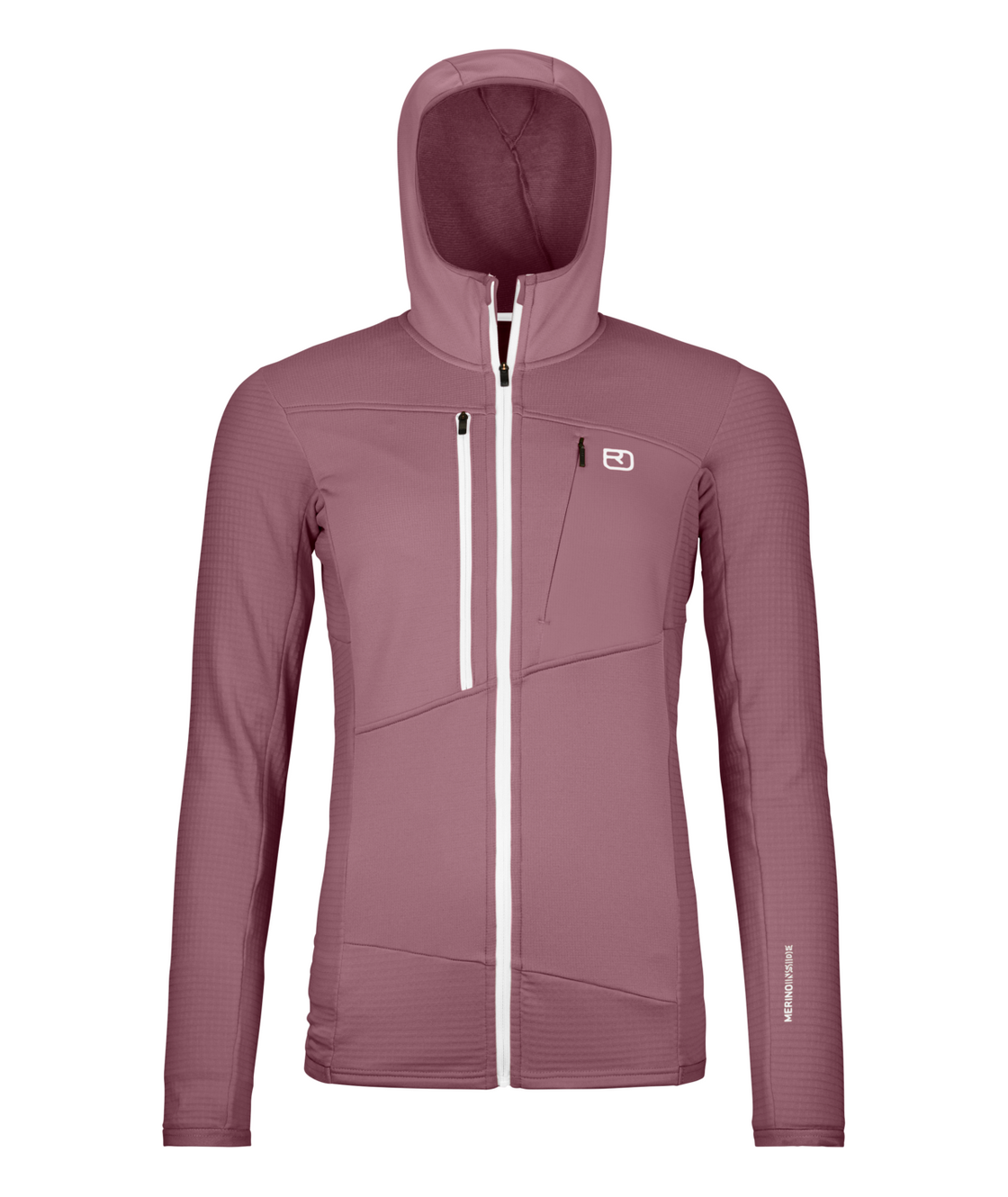Merino Fleece Grid Hoody Damen