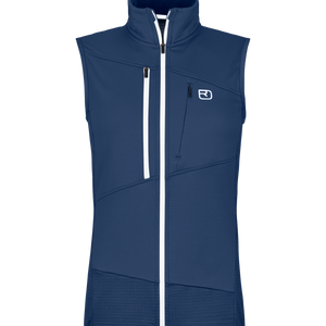 Merino Fleece Grid Weste Damen
