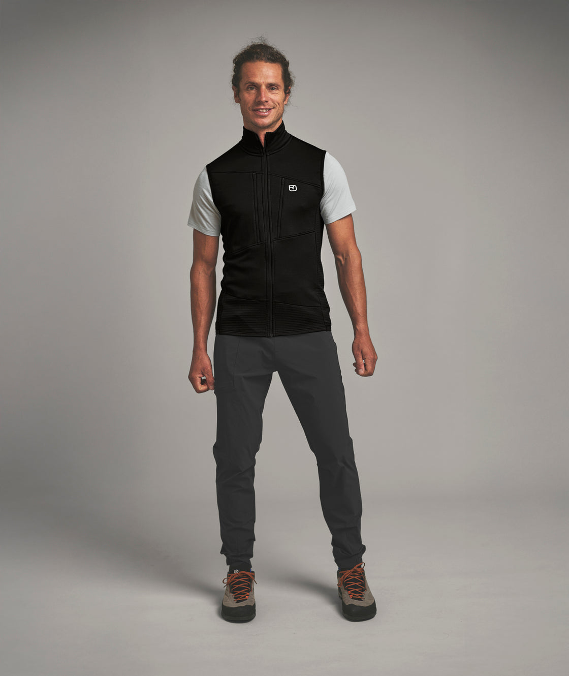 Merino Fleece Grid Weste Herren