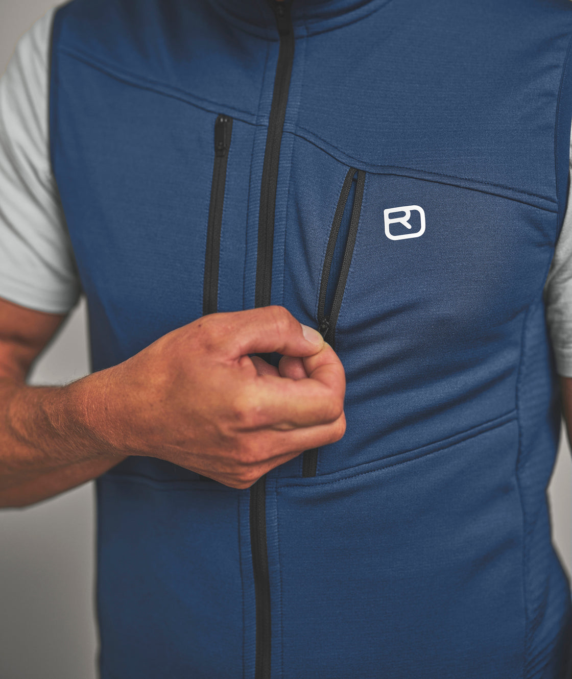 Merino Fleece Grid Weste Herren