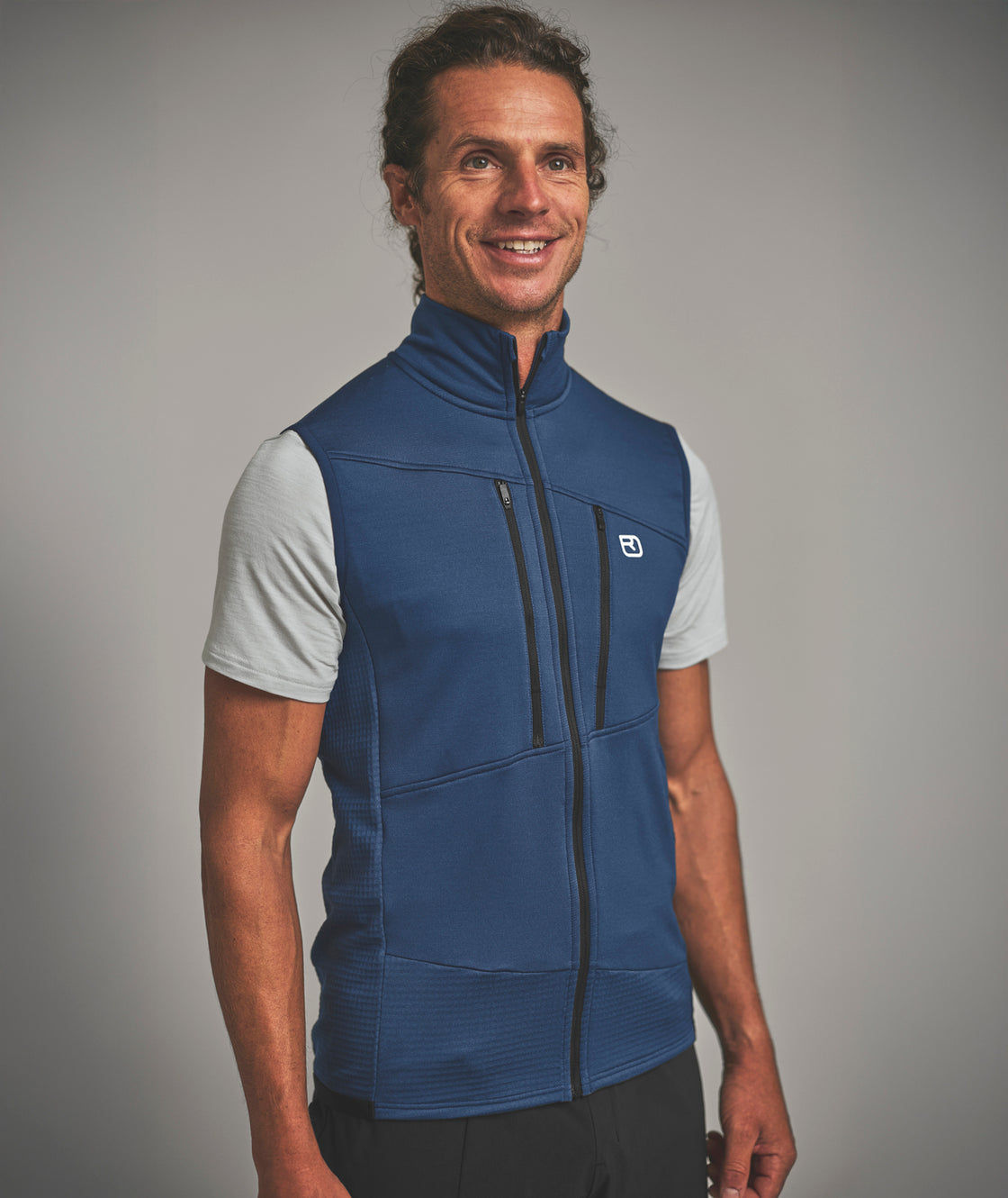Merino Fleece Grid Weste Herren