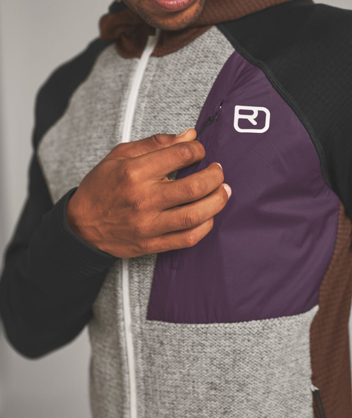 Merino Fleece Grid Plus Knit Hoody Men